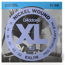 Струни D'ADDARIO EXL116 XL NICKEL WOUND MEDIUM TOP / HEAVY BOTTOM (11-52) 